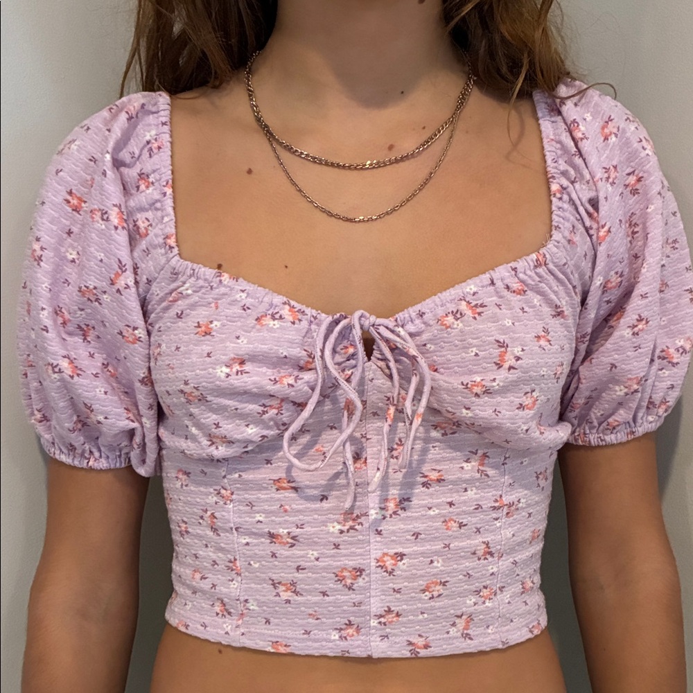 Billabong Lavender Floral Crop Top